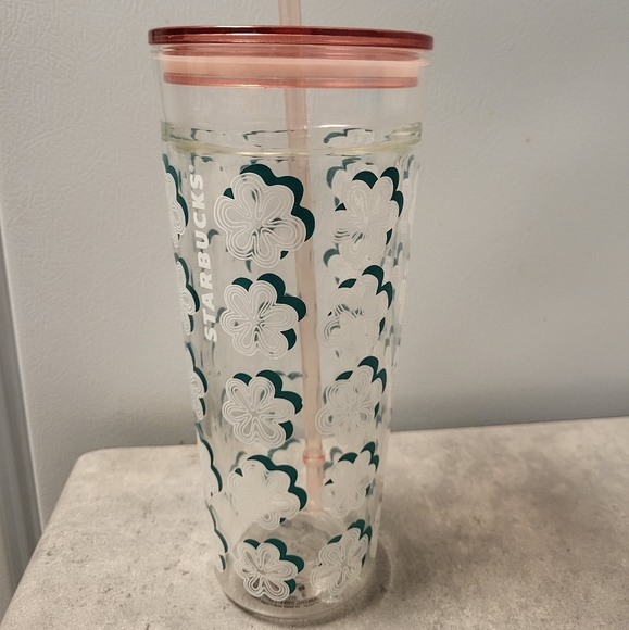 Starbucks Other - GUC HTF 2017 Double Wall Floral Glass Cold Cup